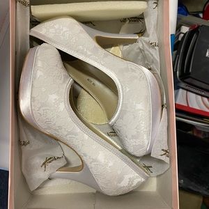 White lace overlay shoes